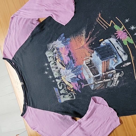 Spell Tops - Vintage Spell Easy Rider Way Raglan Tshirt, Small